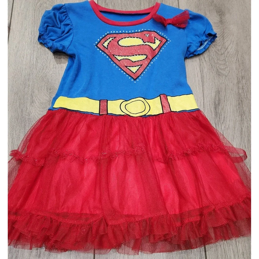 DC Comics Super Tutu Girl Dress Up Halloween Costume With Red Cape Size 4T
